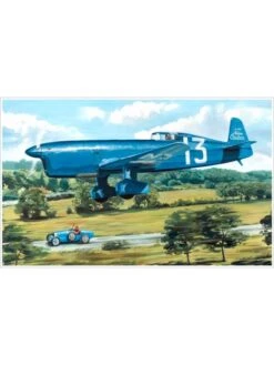 Poster Benjamin FREUDENTHAL - « René Arnoux Sur Caudron C450 Pendant La Coupe Deutsch - 1934 » - 70 X 50 Cm