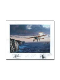 Poster Benjamin FREUDENTHAL - « Louis Blériot Traversant La Manche En 1909 » - 50 X 40 Cm -BOUTIQUE AERO poster louis bleriot 1909 la traversee de la manche 1