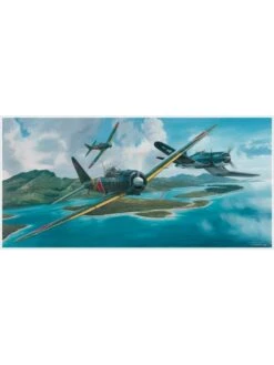 Poster Mitsubishi A6M3 Et Corsair F4U-1D