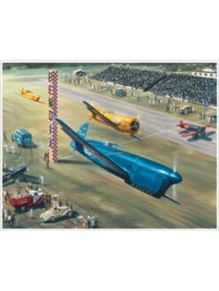 Poster Benjamin FREUDENTHAL - « Thompson Trophy 1936, Michel Detroyat Et Le Caudron C460 » - 60 X 50 Cm