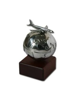 Presse-papier Globe Airbus A330 En étain Massif Serge LEIBOVITZ