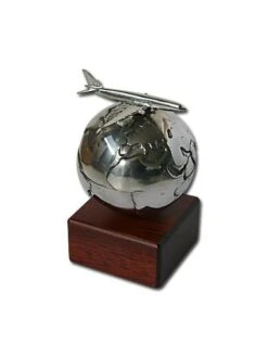 Presse-papier Globe Airbus A340 En étain Massif Serge LEIBOVITZ