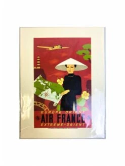 Affiche Air France « Europe - Orient » - 30 X 40 Cm