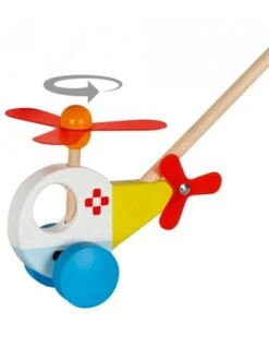 Véhicule à Pousser Hélicoptère En Bois Goki